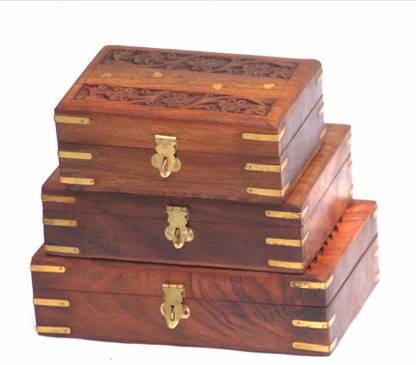 ROYAL ANTIQUE Jewellery Box Set of 3 Different Sizes Jewellery Vanity Box
