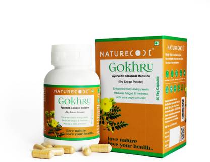 Nature Code Gokhru Extract (500 MG) Capsules | Boosts Stamina and Performance
