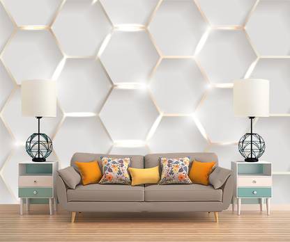 HD PRINT HOUSE Vinyl Abstract White Wallpaper