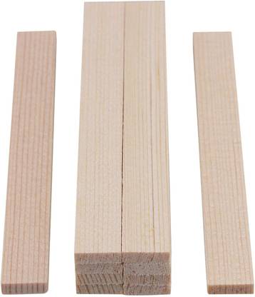 woodcraft 4" Length Smooth Square Sticks for DIY Crafts Carving Pine Wood Model Building Construction Set of 10