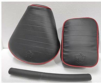 ANK BULLET Classic Seat Cover Black & Red + Back Rest Foam Combo Front & Rear for Split Bike Seat Cover For Royal Enfield Classic, Classic 350, Classic 500