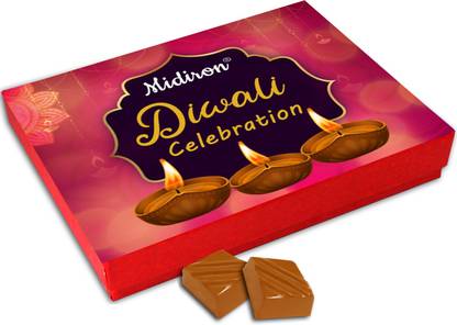 Midiron Diwali Gifts, Diwali Chocolate Box, Diwali Celebration Box, Chocolate Gift pack for Diwali for Friends & Relative (144 G) Fudges