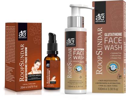 AE Naturals COMBO ON Glutta thione Brightening Serum 20ml + Roop Sundar Glutta thione Face Wash 100ml