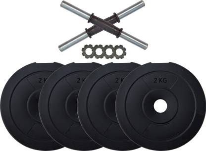 STARX PVC 8 Kg Weight With Dumbbell rods Set Adjustable Dumbbell