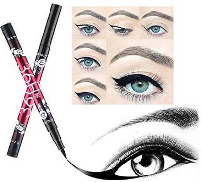 CHIWA 2pcs 36H Black Eyeliner Pencil Long Lasting Waterproof Liquid Eyeliner Pen Natural Eye Liner Makeup 5 g (BLACK) 5 g