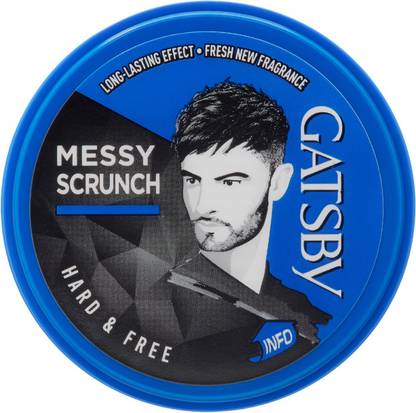 GATSBY Hair Styling Wax - Hard & Free 75gm | For Messy Scrunch Style | Re-Stylable & Easy to Wash Off | Made in Indonesia | Hair Wax