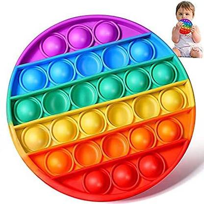 shopviashipping Pop it Fidget Toy Rainbow Colour Popit Pushpop Learning gameRound Rainbow Colour
