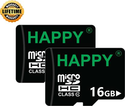 HAPPY MEMORIES Happy Premium 16GB Combo Micro SDHC card,Memory Card, 16GB 16 GB MicroSD Card Class 10 15 MB/s Memory Card Compatible with Mobile, Camera, Tablet, Computer, Gaming Console
