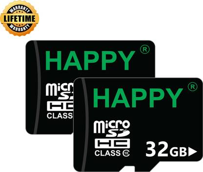 HAPPY MEMORIES Premium 32GB Combo Micro SDHC card,Memory Card , 32GB Memory Card pack of 2 32 GB MicroSD Card Class 10 15 MB/s  Memory Card Compatible with Mobile, Camera, Tablet, Computer, Gaming Console