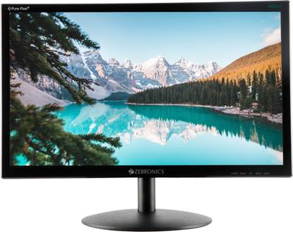 ZEBRONICS 18.5 inch HD LED Backlit TN Panel HDMI, VGA Input, HD 1366 x 768, 16.7M Colors, Glossy Panel, Slim Design, Wall Mountable Monitor (ZEB-V19HD LED)  (Response Time: 8 ms, 60 Hz Refresh Rate)