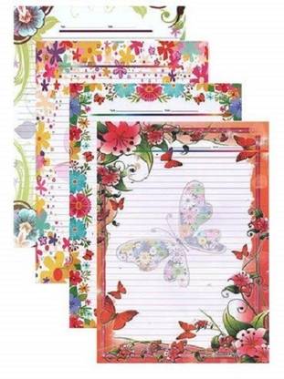 DSR One Side Ruled Designer Sheets One side A4 Size - Pack of 60 Sheets 100 gsm A4 paper