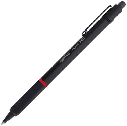 rotring Rapid Pro Black Metal Body, Medium Refill Ball Pen
