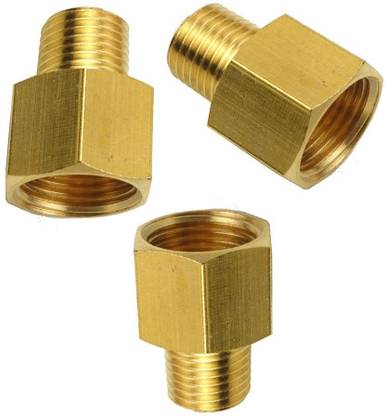 PBI Brass Pipe Fitting, Adapter, 1/4 bsp Male x 3/8" bsp Female Coupling hex Bush 1/4x3/8 MXF Pipe Fitting Converter Adapter Solid 2pcs 2-Way Reducer Pipe Joint