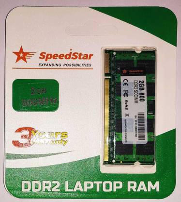SPEEDSTAR 2GB DDR2 800 So-Dimm DDR2 2 GB (Single Channel) Laptop (2GB DDR2 Ram for Laptop 800 MHZ)