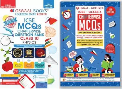 Oswaal ICSE MCQs Chapterwise Question Bank Class 10, Physics Book (For Semester 1, 2021-22 Exam With The Largest MCQ Question Pool) With Chapterwise MCQs Book For ICSE Class 10 Semester I Exam 2021 : 2000+ New Pattern Questions (Physics, Chemistry, Maths, Biology, Computer Applications)