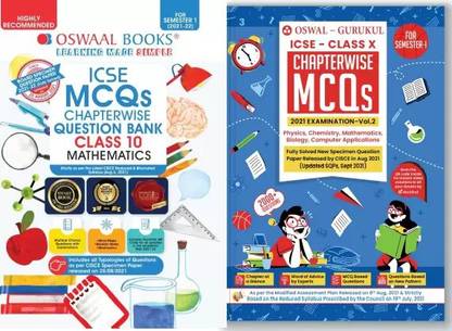 Oswaal ICSE MCQs Chapterwise Question Bank Class 10, Mathematics Book (For Semester 1, 2021-22 Exam With The Largest MCQ Question Pool) With Chapterwise MCQs Book For ICSE Class 10 Semester I Exam 2021 : 2000+ New Pattern Questions (Physics, Chemistry, Maths, Biology, Computer Applications)