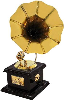 avenew Brass Vintage Dummy Gramophone Showpiece Decorative Showpiece  -  15.25 cm