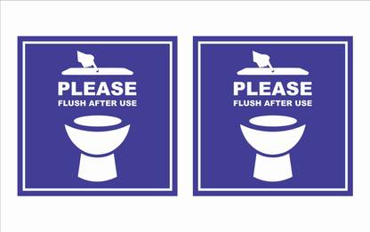 Color Crafts 22.86 cm Please Flash After Use Poster Design Self Adhesive Sticker