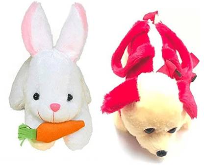 anveksha Rocky Rabbit and Cute Puppy Soft toy for kids combo pack of 2  - 35 cm