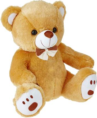 Webby Plush Cute Sitting Teddy Bear Soft Toys with Neck Bow and Foot Print  - 35 cm