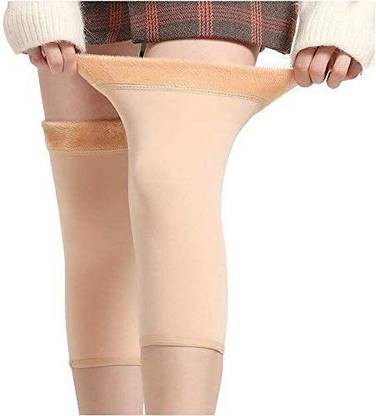 Stylathon Soft & Warm 100% Fully Stretchable Velvet Fleece KNEE CAP Socks for Women & Girls Knee Support