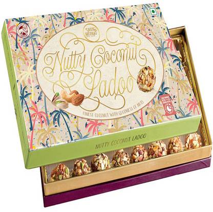 Sher Dry Fruits Coconut Ladoos / Nutty Coconut Ladus / Sweets / 400gms Box