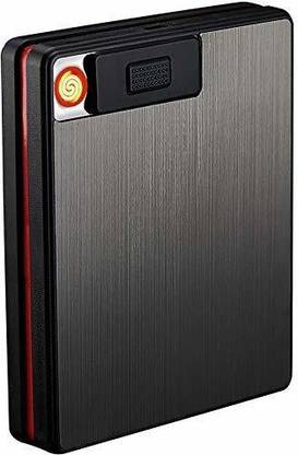 Auslese Cigarette Case with Lighter 2in1 Cigarette Case with Lighter King Size Portable Pack 20pcs Regular Size Cigarettes USB Lighters Cigarette Lighter