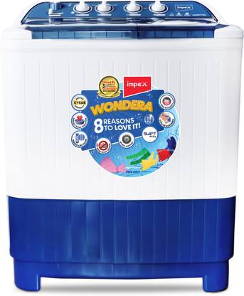 IMPEX 7.5 kg Semi Automatic Top Load Washing Machine White