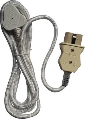 KLICK IRON PURE COPPER WIRE CABLE CORD ( 3 CORE )| LENGHT-2.2 M| WITH IRON CONNECTOR ATTACHED COMPLETE SET OF 1 | 3 CORE COTTON Wire Connector