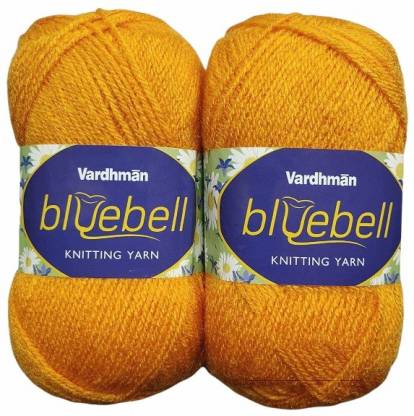 JEFFY Vardhman Bluebell 500 GM (1 Ball, 100 GM Each) Wool Ball Hand Knitting Wool/Art Craft Soft Fingering Crochet Hook Yarn, Needle Acrylic Knitting Yarn Thread Dyed Shade No-68