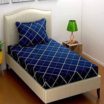 ganpati traders 200 TC Polycotton Single Geometric Flat Bedsheet