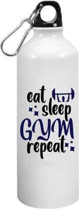 Made4U Creation Eat sleep gym repeat printed water bottle 750 ml Sipper