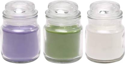 BREVVA XI™-156-BG-Jar Candles, Pack of 3 (Scented - Jasmine, Lavender &Â Lemon Grass) Candle