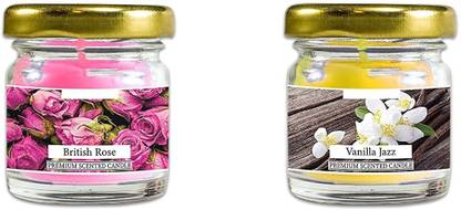 BREVVA X-988-KJ-British Rose,Vanilla Jazz Scented Glass Jar Candle Candle