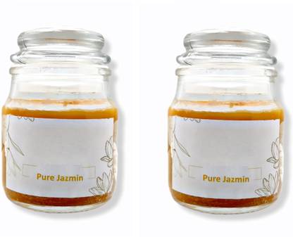 BREVVA XIX -794-JU-Pure Jasmine Scented Candles, Jar Candles for Indoor use , Premium Aromatherapy Candles Candle