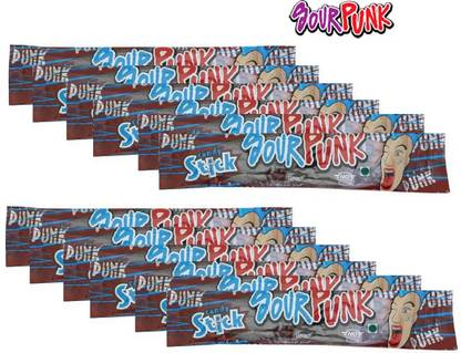 Sour Punk Candy Stick - Cola Flavour - 40 g | Chewy Flavoured Candy (Pack of 12) (Imported) Cola Candy Sticks