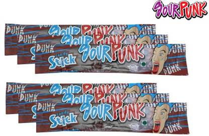 Sour Punk Candy Stick - Cola Flavour - 40 g | Chewy Flavoured Candy (Pack of 6) (Imported) Cola Candy Sticks