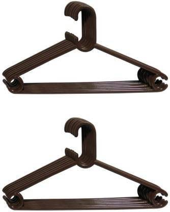 Homix Designer Hanger Pack of 12 Premium Quality Plastic Clothes Hanger Plastic Pack of 12 Hangers (Brown) Car Coat Hanger