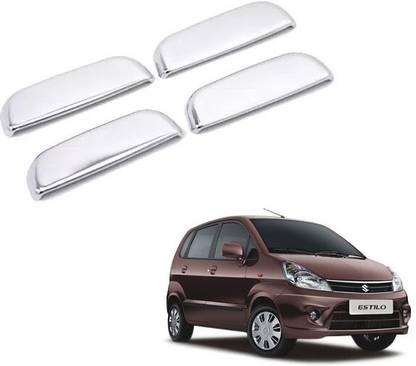 Qiisx Silver Door Handle Cover Set of 4 for Maruti Zen Estilo Car Grab Handle Cover