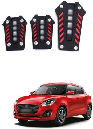 PRTEK Universal Black Red MO-MO Style Non-Slip Pedal Cover Trim For Automatic Transmission A142 Car Pedal
