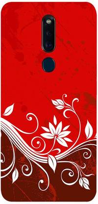 Skyhawk Back Cover for Sky Hawk Back Cover For Oppo F11 Pro Red Background white flower