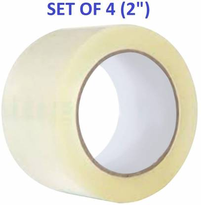 KAIZEN Single Side Handheld Premium Adhesive White Tape, 2Inch 65Meter Pack of 4 (Manual)