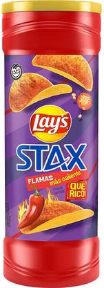 Lay's STAX Chips, Flamas, 5.5 Oz, Red & Blue Chips