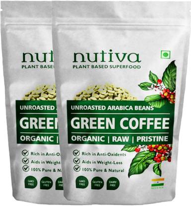 Nutiva Twin Pack of Green Coffee Beans - 150 Gram Each Coffee Beans