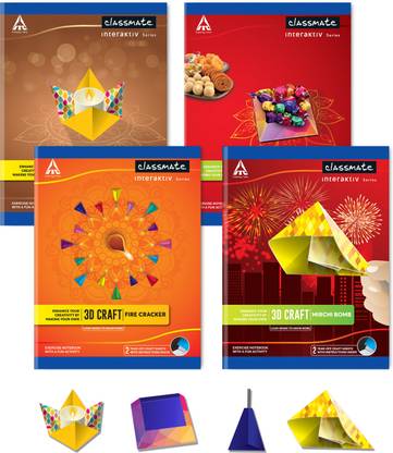Classmate 3D Craft Notebooks, 240 mm X 180 mm, Book-size Notebook Unruled 172 Pages