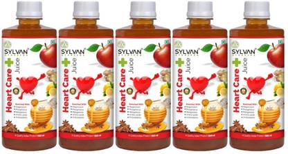 SYLVAN AYURVEDA PREMIUM HEAR CARE+ JUICE IN 500ML HELP IN HEART DISEASE, IMPROVE BLOOD CIRCULATION | SET OF 5