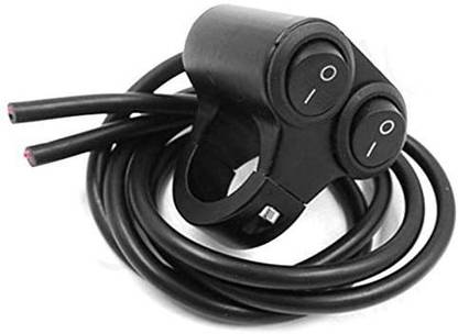 TRP Traders 7/8" 22mm DC 12V Motorcycle Handlebar Double ON/OFF Switch for Bike Fog Light 10 A Two Way Electrical Switch