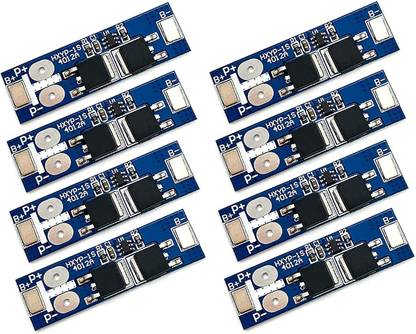 INVENTO 8PCS 1S 3.7V BMS 12A 3.7V - 4.2V 1 Cell 18650 Lithium Battery Charging Protection Board Battery Management System Module Automotive Electronic Hobby Kit