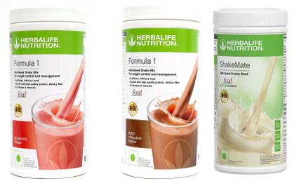 Herbalife Nutrition FORMULA1 STRAWBERRY 500 GRAM & CHOCOLATE 500 GRAM & SHAKEMATE 500 GRAM Protein Shake