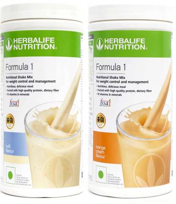 HERBALIFE 2 PCS OF Formula 1 Nutritional Shake Mix KULFI + ORANGE Flavor Plant-Based Protein